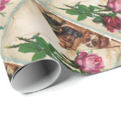 DRIE DOGGIEËN EN ROZEN CADEAUPAPIER (Rol Hoek)