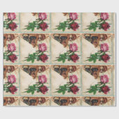 DRIE DOGGIEËN EN ROZEN CADEAUPAPIER (Vlak)