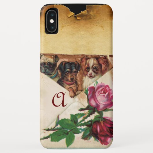DRIE DOGGIEËN MET ROZEN MONOGRAM Case-Mate iPhone CASE (Achterkant)
