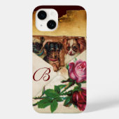 DRIE DOGGIEËN MET ROZEN MONOGRAM Case-Mate iPhone CASE (Achterkant)