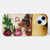 DRIE DOGGIEËN MET ROZEN MONOGRAM Case-Mate iPhone CASE (Achterkant (horizontaal))
