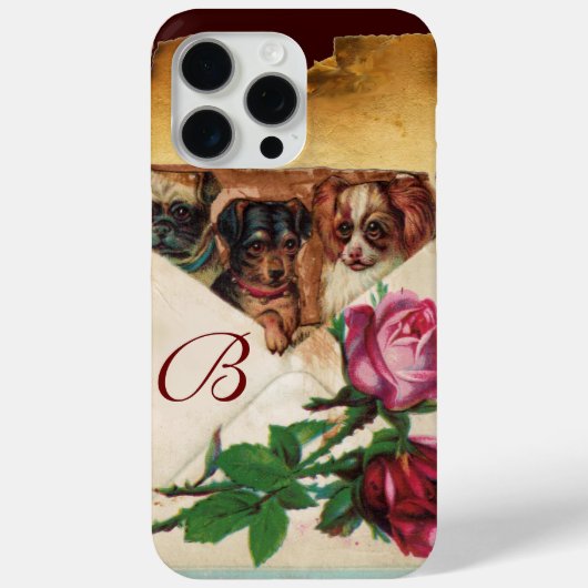 DRIE DOGGIEËN MET ROZEN MONOGRAM Case-Mate iPhone CASE (Achterkant)