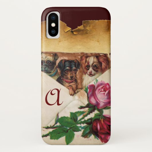 DRIE DOGGIEËN MET ROZEN MONOGRAM Case-Mate iPhone CASE (Achterkant)