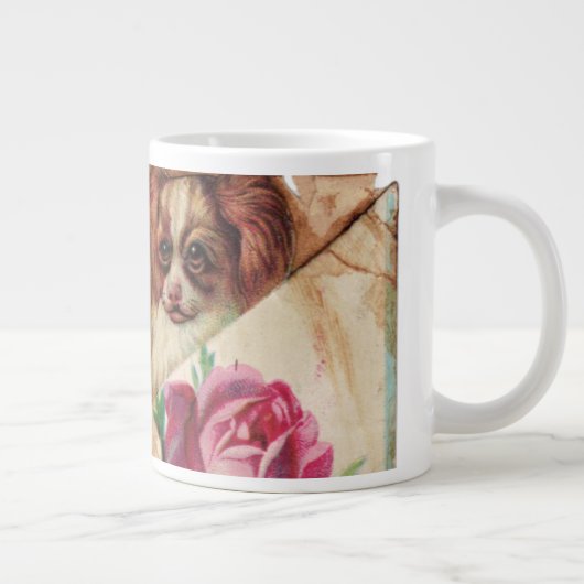 DRIE DOGGIEËN MET ROZEN MONOGRAM GROTE KOFFIEKOP (Rechts)