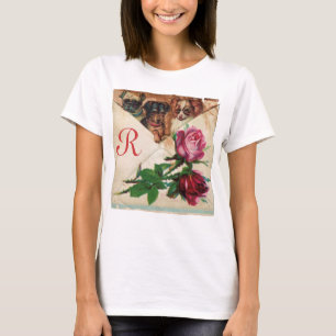 DRIE DOGGIEËN MET ROZEN MONOGRAM T-SHIRT