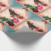 DRIE DOGGIES, ENVELOPPEN MET ROZEN CADEAUPAPIER (Hoek)