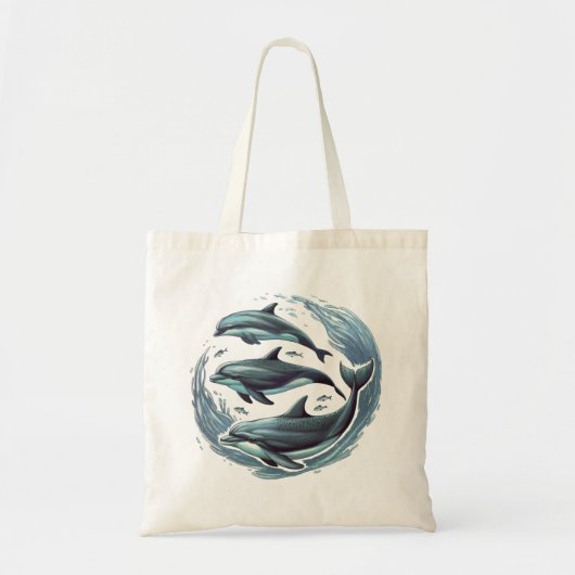 Drie Dolfijnen Tote Bag (Voorkant)