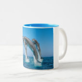 drie dolfijnen tweekleurige koffiemok (Voorkant rechts)