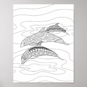 Drie dolfijnen Volwassen Poster