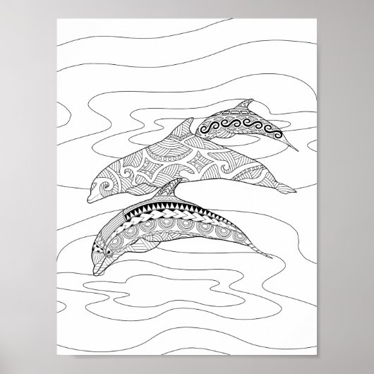 Drie dolfijnen Volwassen Poster (Voorkant)