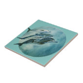 Drie Dolfijnen voor games Tegeltje (Zijkant)