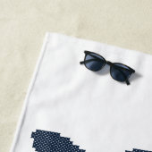 Drie donkerblauwe haaien met kruissteek strandlaken (In situ)