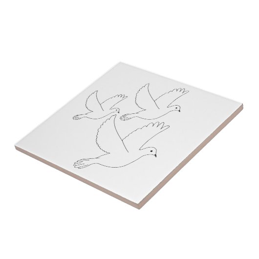 Drie Doves Tile/Trivett Tegeltje (Zijkant)