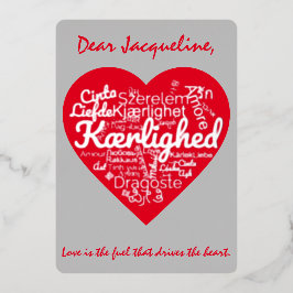 Drie dozijn manieren om LIEFDE te schrijven in een Folie Feestdagenkaart