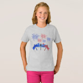 Drie Dragonfly American Flag Shirt 4 juli (Voorkant volledig)