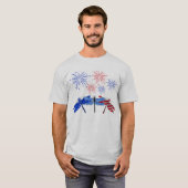 Drie Dragonfly American Flag Shirt 4 juli (Voorkant volledig)