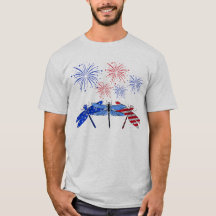 Drie Dragonfly American Flag Shirt 4 juli