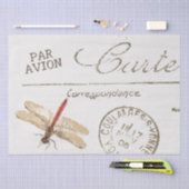 Drie Dragonfly Franse Carte Postale Decoupage Set Tissuepapier (Craft)