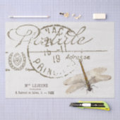 Drie Dragonfly Franse Carte Postale Decoupage Set Tissuepapier (Craft)