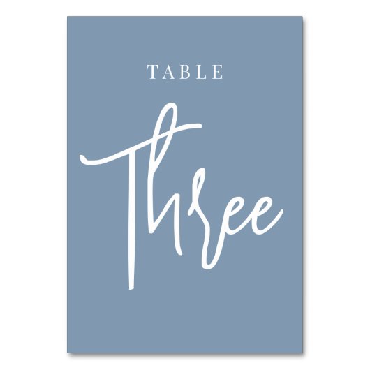 DRIE DRIE DRIE DRUKTE Dusty Blue Hand Scripting Kaart (Achterkant)