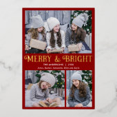 drie drie foto's met drie bladzijden van smeedbaar folie feestdagenkaart (Voorkant)