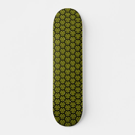 Drie driehoeken v1 - zwart en geel persoonlijk skateboard (Voorkant)