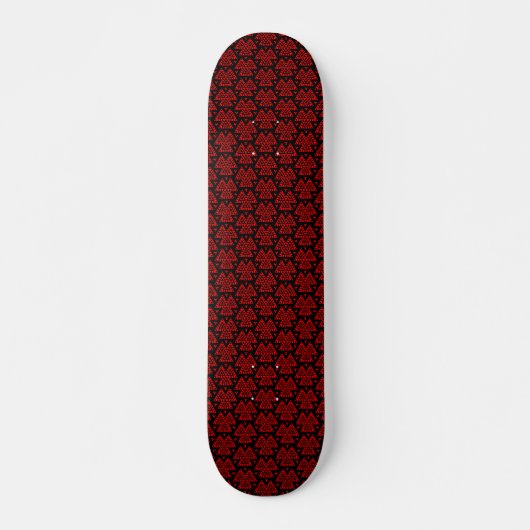 Drie driehoeken v1 - zwart en rood persoonlijk skateboard (Voorkant)