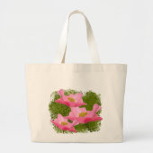 Drie drijvende roze papavery close-up grote tote bag (Voorkant)