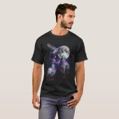 Drie Duif Maan Kosmische Retro Grafisch T-shirt (Voorkant volledig)