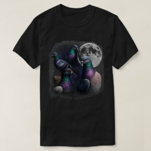 Drie Duif Retro Vintage Maan Duif T-shirt