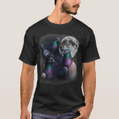 Drie Duif Retro Vintage Maan Duif  T-shirt (Voorkant)
