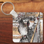 Drie duiven op een brug sleutelhanger (Voorkant)