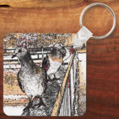 Drie duiven op een brug sleutelhanger (Achterkant)