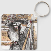 Drie duiven op een brug sleutelhanger (Achterkant)