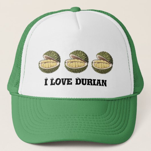 Drie Durian fruit groen Trucker Pet (Voorkant)