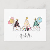 Drie dwergen met een guitige grijns Gefeliciteerd Briefkaart (Voorkant)