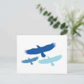 Drie Eagles vliegen (blauw) Briefkaart (Staand voorkant)