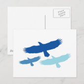 Drie Eagles vliegen (blauw) Briefkaart (Voorkant / Achterkant)