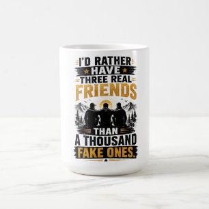 Drie Echte Vrienden Citaat   Ware Vriendschap Koffiemok