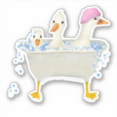 Drie eenden in een bubbelbad sticker (Voorkant)