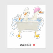 Drie eenden in een bubbelbad sticker (Vel)