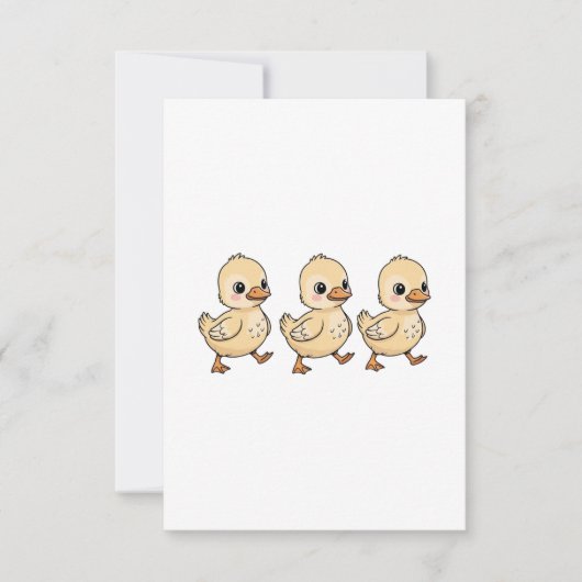 Drie eendjes lopen achter elkaar – Schattig Bedankkaart (Voorkant)