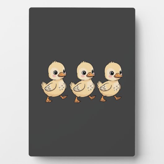 Drie eendjes lopen achter elkaar – Schattig Fotoplaat (voorkant)