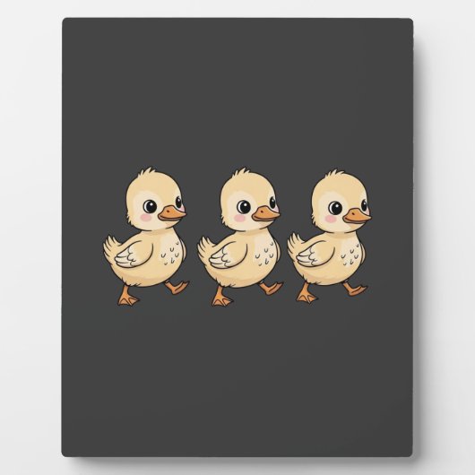Drie eendjes lopen in een rij – Schattig Fotoplaat (Voorkant)