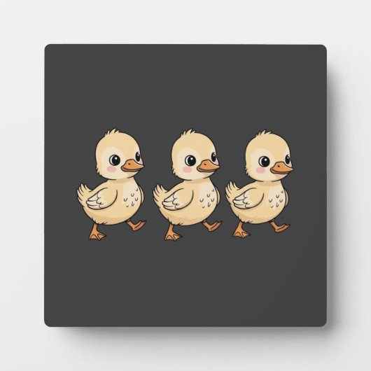 Drie eendjes lopen in een rij – Schattig Fotoplaat (Voorkant)