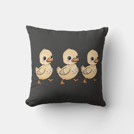 Drie eendjes lopen in een rij – Schattig Kussen (Voorkant)