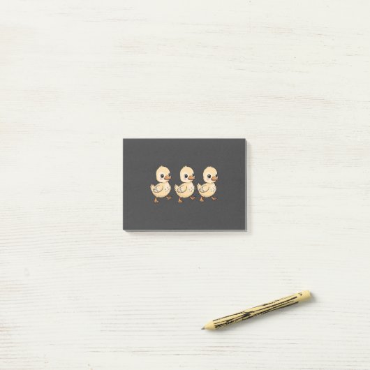 Drie eendjes lopen in een rij – Schattig Post-it® Notes (Op bureau)