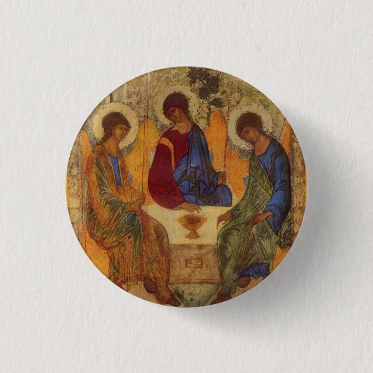 Drie-eenheid engelen bij Mamre Ronde Button 3,2 Cm (Voorkant)