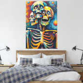Drie-eenheid van mortaliteit - Abstract 3-koppig s Canvas Afdruk (Insitu (Slaapkamer))