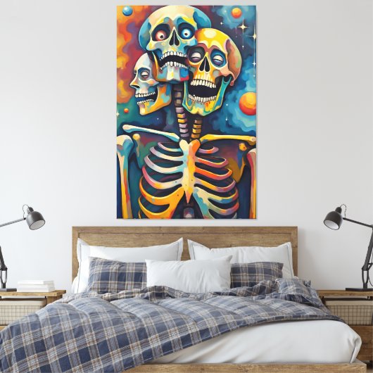 Drie-eenheid van mortaliteit - Abstract 3-koppig s Canvas Afdruk (Insitu (Slaapkamer))